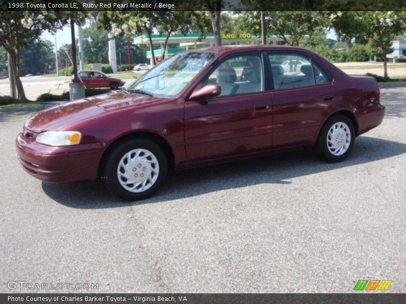 Ruby Red Pearl Metallic / Beige 1998 Toyota Corolla LE