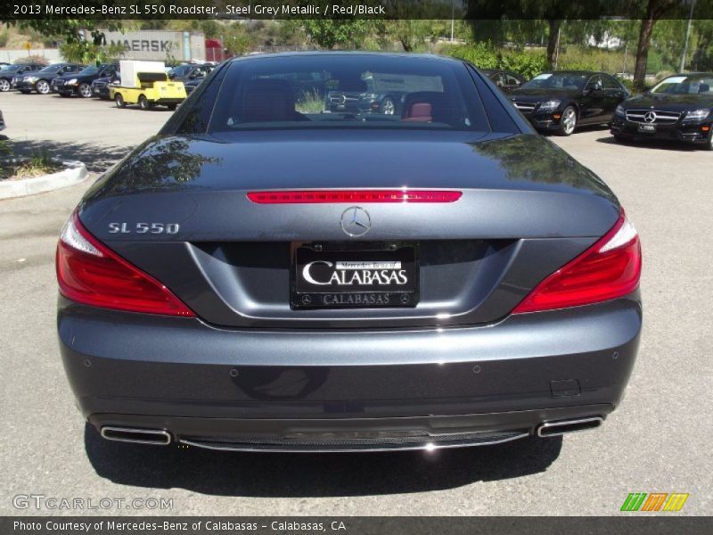 Steel Grey Metallic / Red/Black 2013 Mercedes-Benz SL 550 Roadster