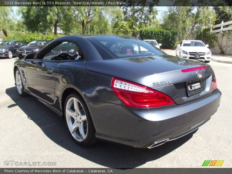 Steel Grey Metallic / Red/Black 2013 Mercedes-Benz SL 550 Roadster