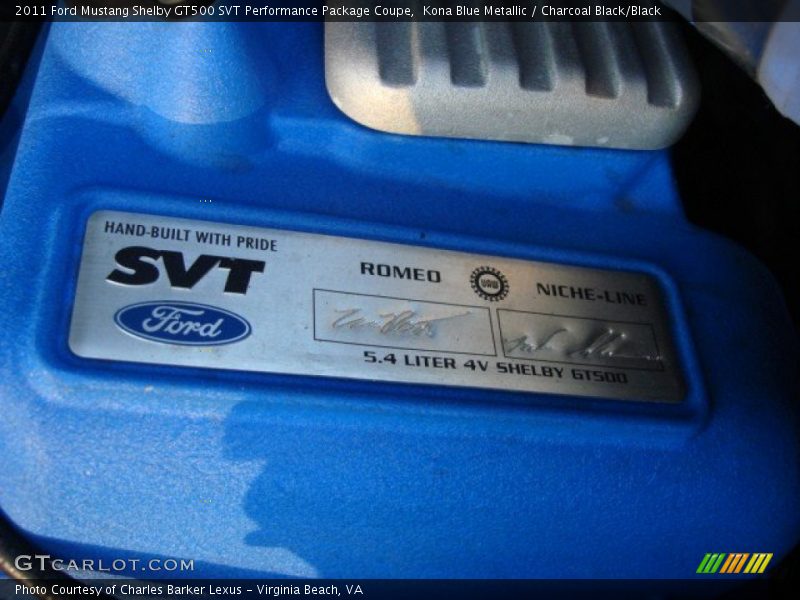  2011 Mustang Shelby GT500 SVT Performance Package Coupe Engine - 5.4 Liter SVT Supercharged DOHC 32-Valve V8