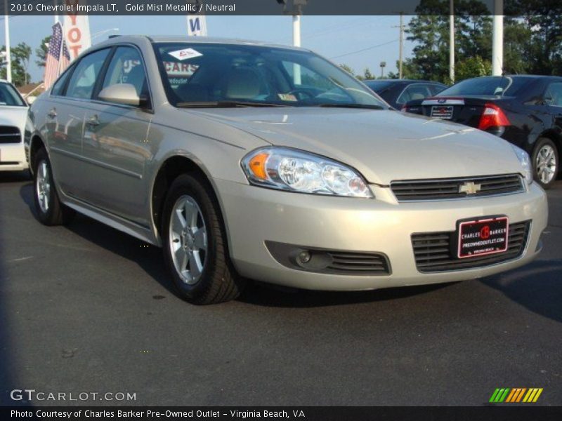 Gold Mist Metallic / Neutral 2010 Chevrolet Impala LT