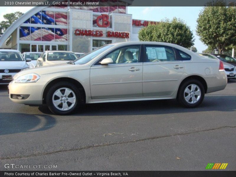 Gold Mist Metallic / Neutral 2010 Chevrolet Impala LT