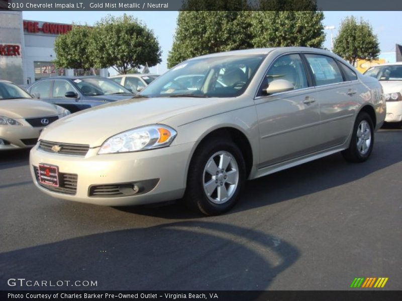 Gold Mist Metallic / Neutral 2010 Chevrolet Impala LT