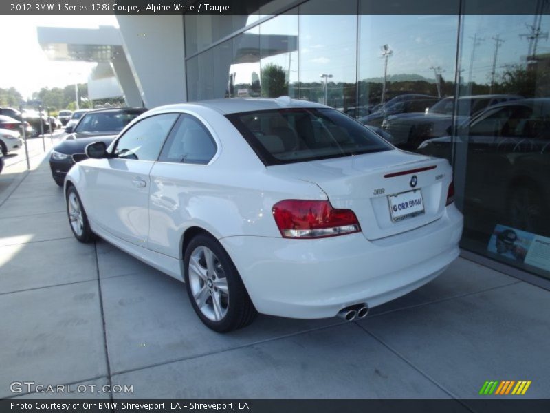 Alpine White / Taupe 2012 BMW 1 Series 128i Coupe