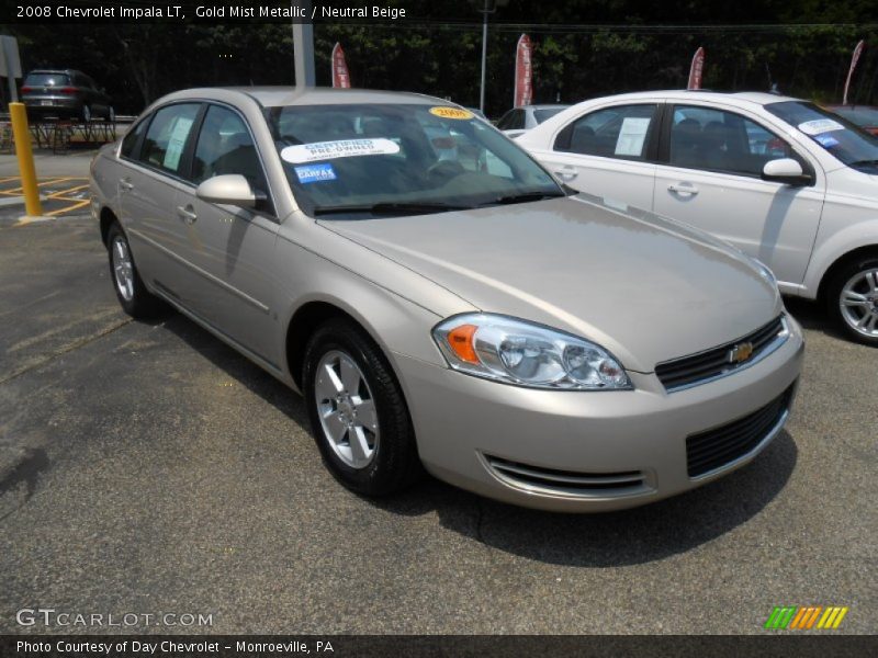 Gold Mist Metallic / Neutral Beige 2008 Chevrolet Impala LT