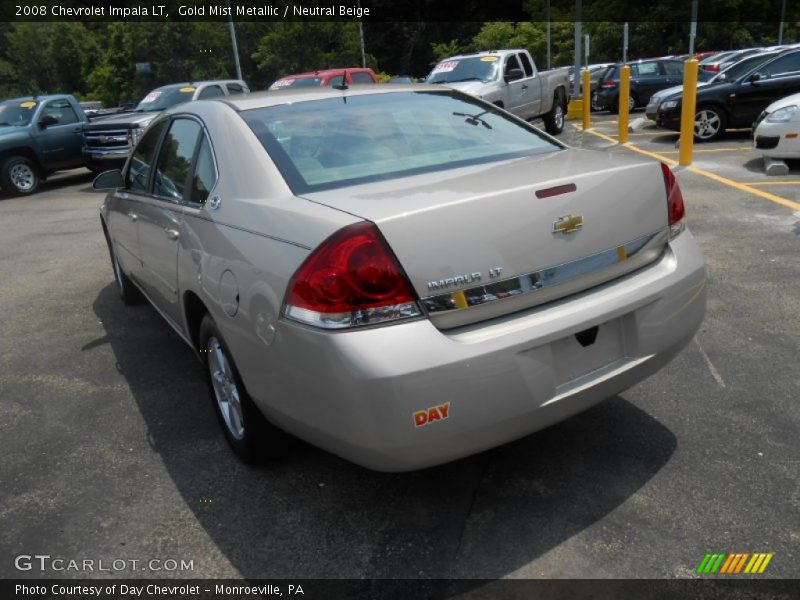 Gold Mist Metallic / Neutral Beige 2008 Chevrolet Impala LT