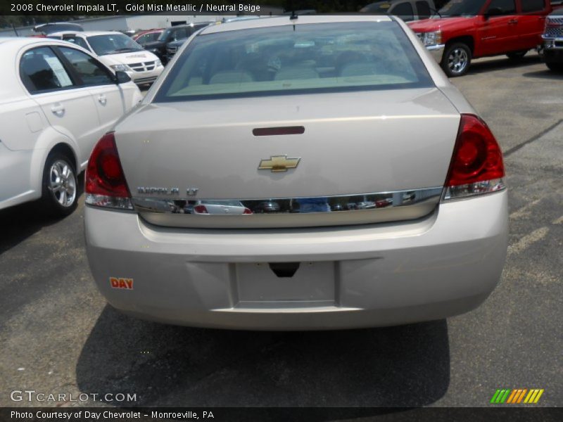 Gold Mist Metallic / Neutral Beige 2008 Chevrolet Impala LT