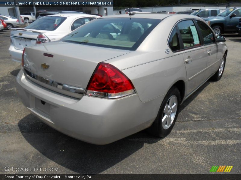 Gold Mist Metallic / Neutral Beige 2008 Chevrolet Impala LT