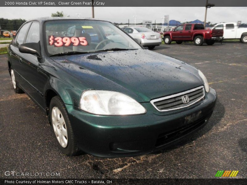 Clover Green Pearl / Gray 2000 Honda Civic VP Sedan
