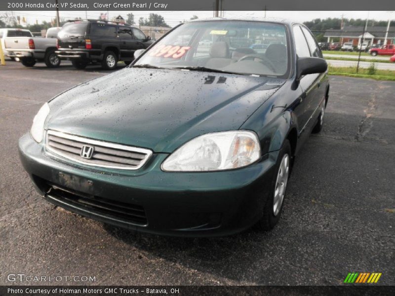 Clover Green Pearl / Gray 2000 Honda Civic VP Sedan