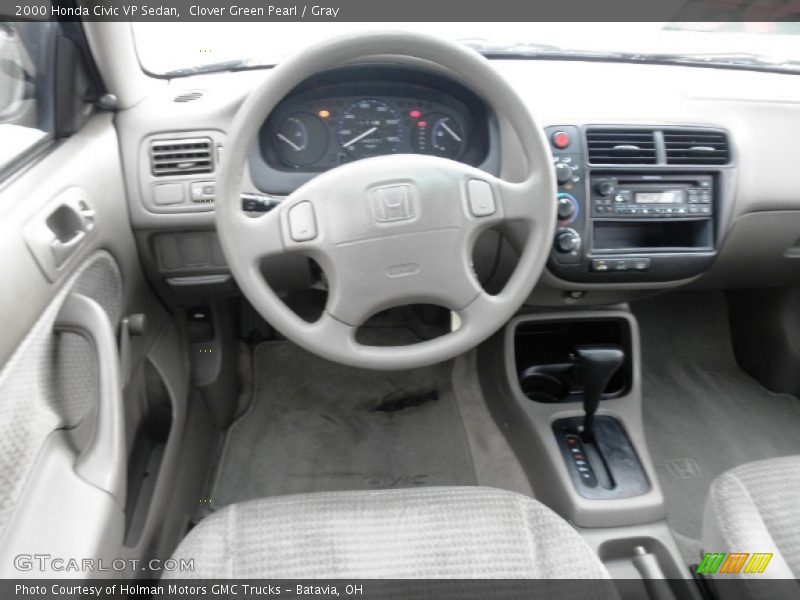 Clover Green Pearl / Gray 2000 Honda Civic VP Sedan