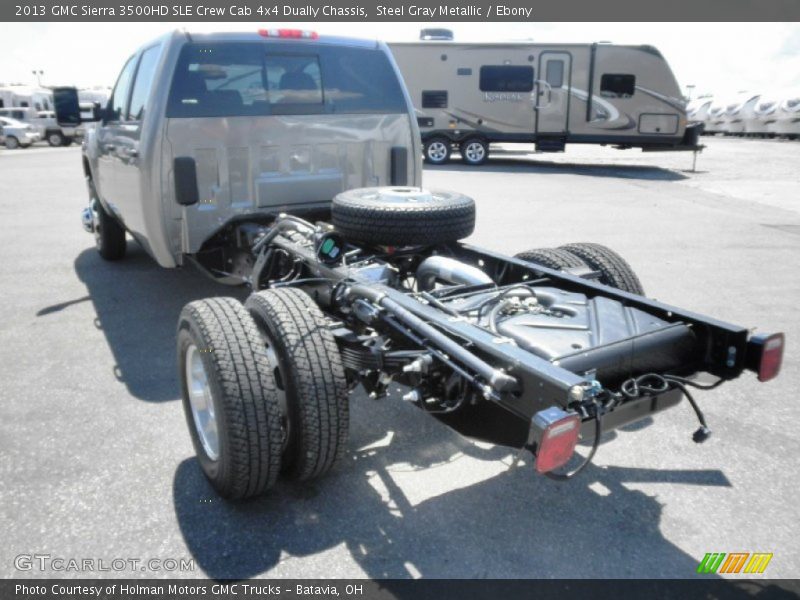 Steel Gray Metallic / Ebony 2013 GMC Sierra 3500HD SLE Crew Cab 4x4 Dually Chassis