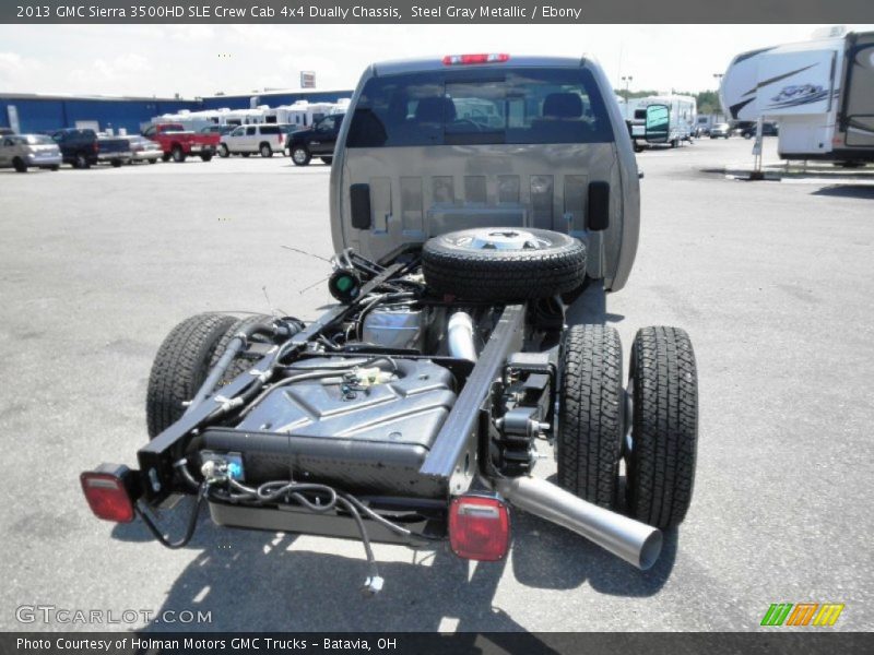 Steel Gray Metallic / Ebony 2013 GMC Sierra 3500HD SLE Crew Cab 4x4 Dually Chassis
