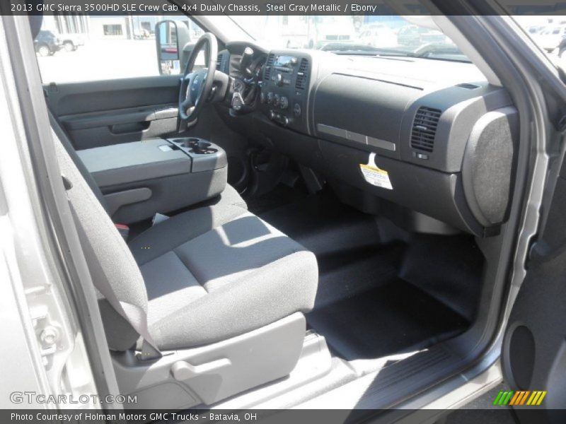 Steel Gray Metallic / Ebony 2013 GMC Sierra 3500HD SLE Crew Cab 4x4 Dually Chassis