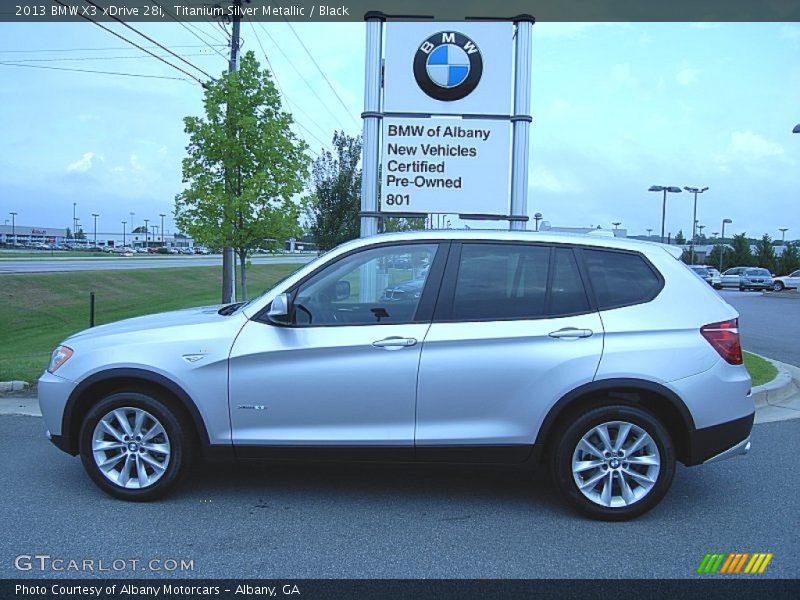 Titanium Silver Metallic / Black 2013 BMW X3 xDrive 28i
