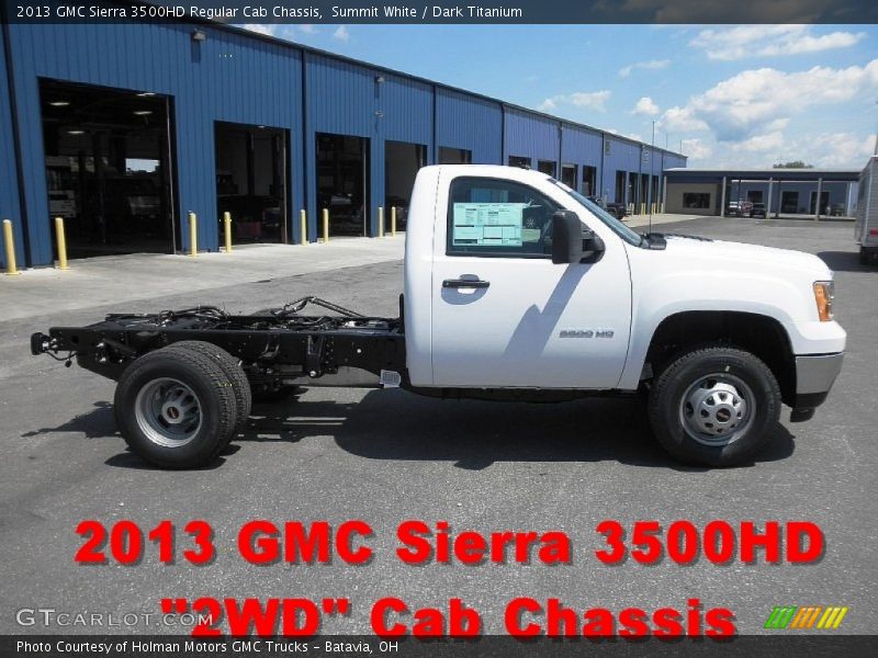 Summit White / Dark Titanium 2013 GMC Sierra 3500HD Regular Cab Chassis