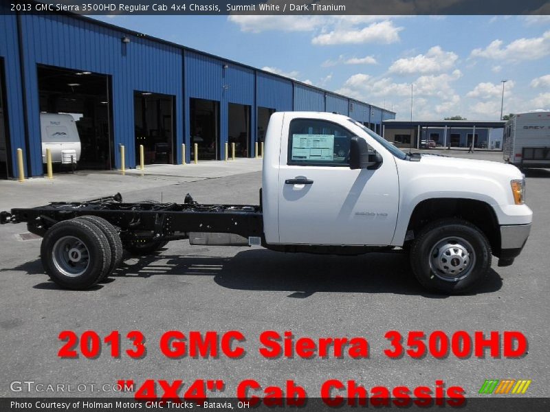 Summit White / Dark Titanium 2013 GMC Sierra 3500HD Regular Cab 4x4 Chassis