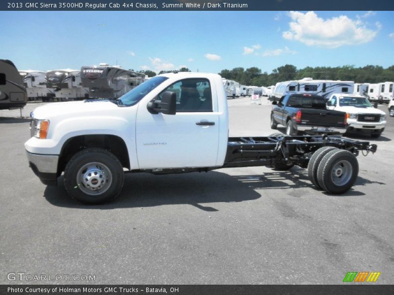 Summit White / Dark Titanium 2013 GMC Sierra 3500HD Regular Cab 4x4 Chassis