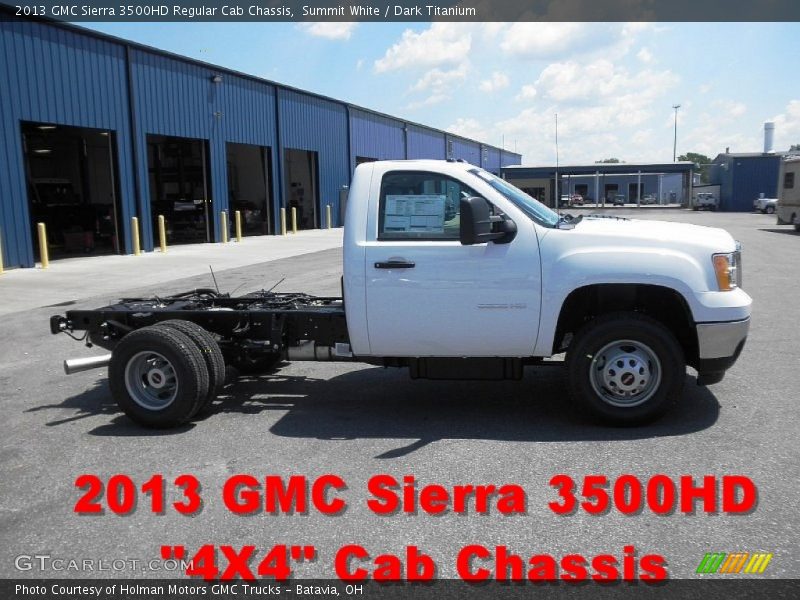 Summit White / Dark Titanium 2013 GMC Sierra 3500HD Regular Cab Chassis