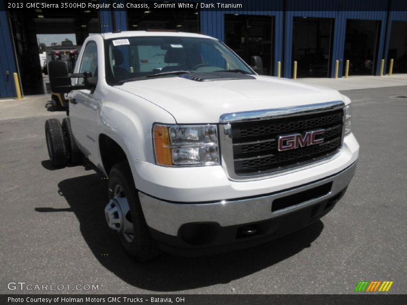 Summit White / Dark Titanium 2013 GMC Sierra 3500HD Regular Cab Chassis
