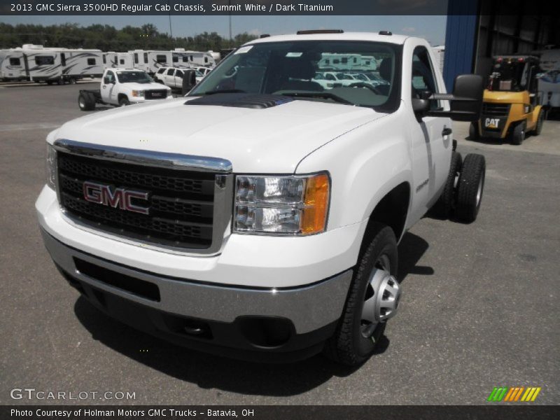 Summit White / Dark Titanium 2013 GMC Sierra 3500HD Regular Cab Chassis