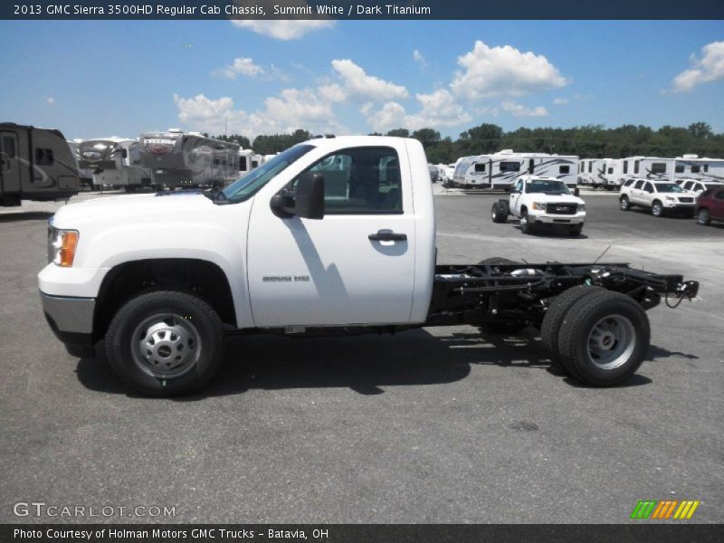 Summit White / Dark Titanium 2013 GMC Sierra 3500HD Regular Cab Chassis
