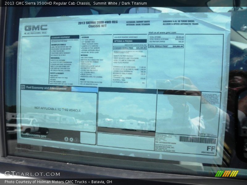 Summit White / Dark Titanium 2013 GMC Sierra 3500HD Regular Cab Chassis
