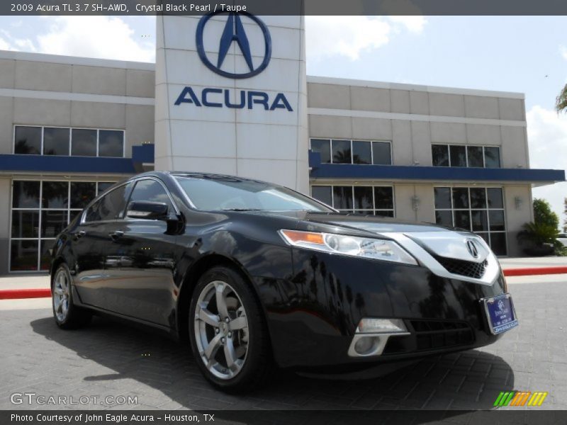 Crystal Black Pearl / Taupe 2009 Acura TL 3.7 SH-AWD