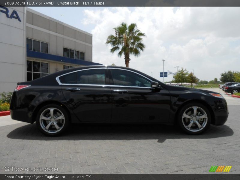 Crystal Black Pearl / Taupe 2009 Acura TL 3.7 SH-AWD