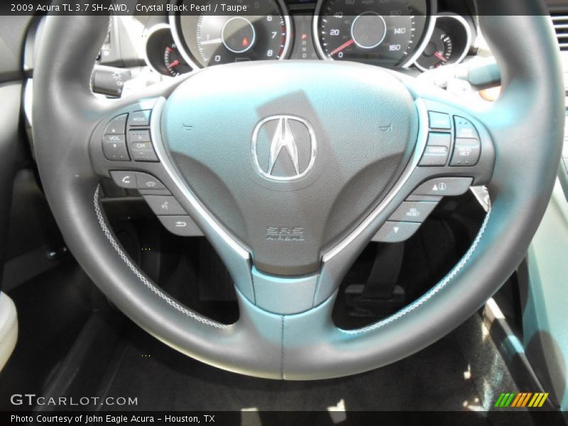 Crystal Black Pearl / Taupe 2009 Acura TL 3.7 SH-AWD
