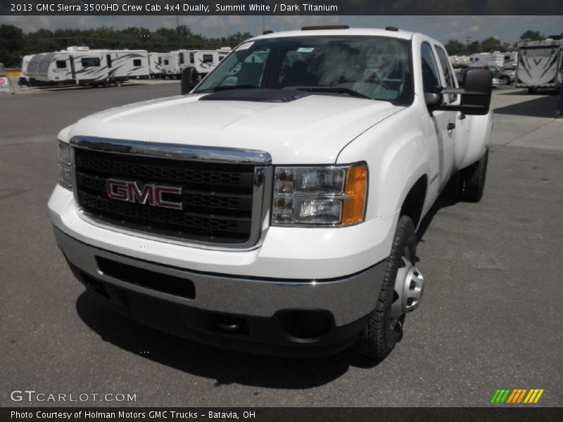 Summit White / Dark Titanium 2013 GMC Sierra 3500HD Crew Cab 4x4 Dually