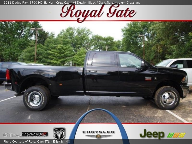 Black / Dark Slate/Medium Graystone 2012 Dodge Ram 3500 HD Big Horn Crew Cab 4x4 Dually