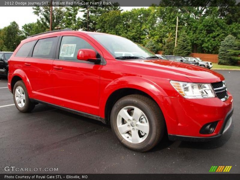 Brilliant Red Tri-Coat Pearl / Black 2012 Dodge Journey SXT