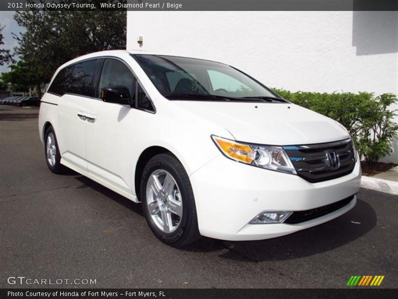 White Diamond Pearl / Beige 2012 Honda Odyssey Touring