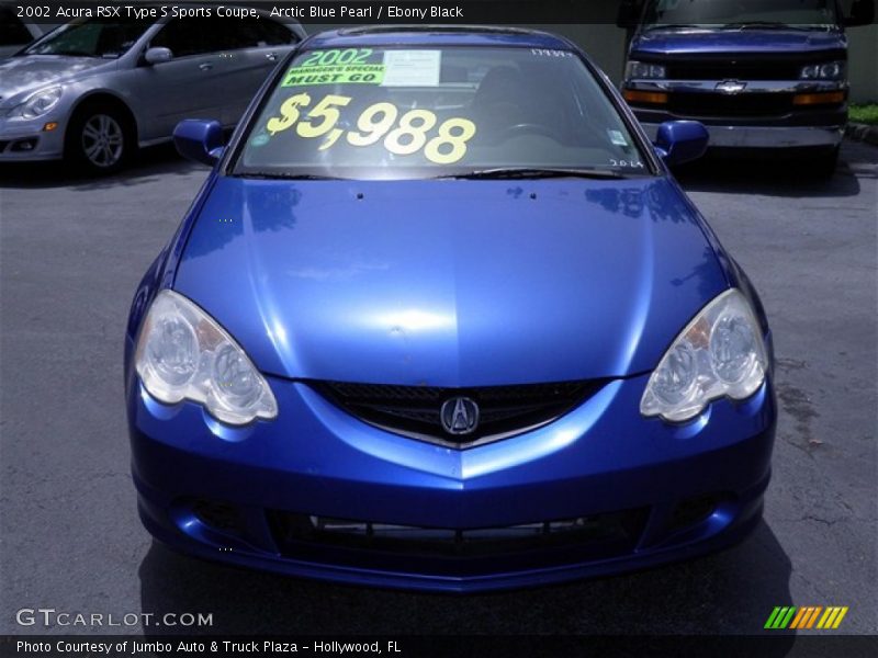 Arctic Blue Pearl / Ebony Black 2002 Acura RSX Type S Sports Coupe