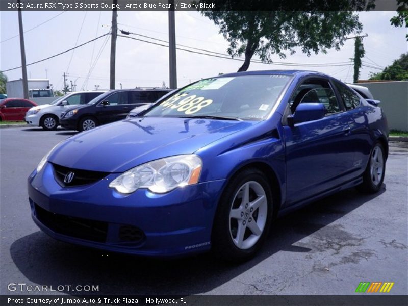 Arctic Blue Pearl / Ebony Black 2002 Acura RSX Type S Sports Coupe