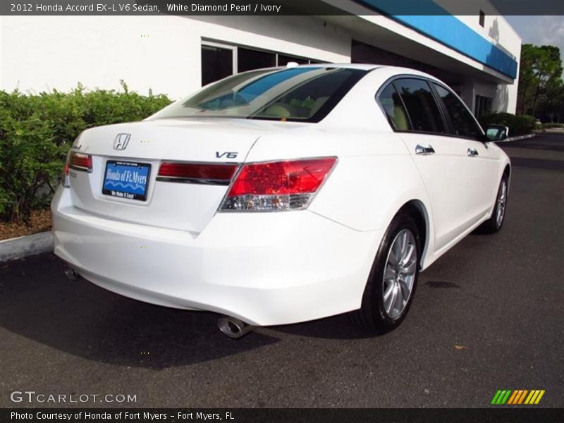 White Diamond Pearl / Ivory 2012 Honda Accord EX-L V6 Sedan