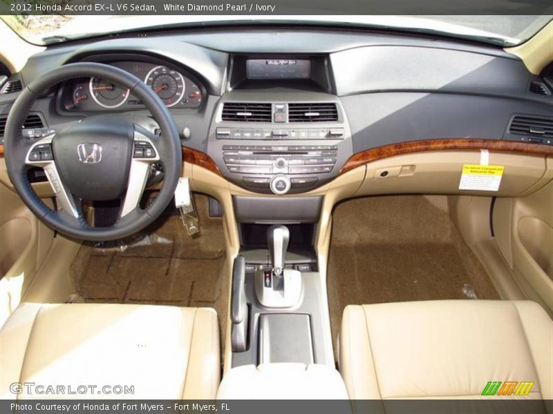 White Diamond Pearl / Ivory 2012 Honda Accord EX-L V6 Sedan