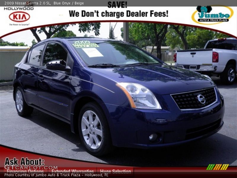 Blue Onyx / Beige 2009 Nissan Sentra 2.0 SL