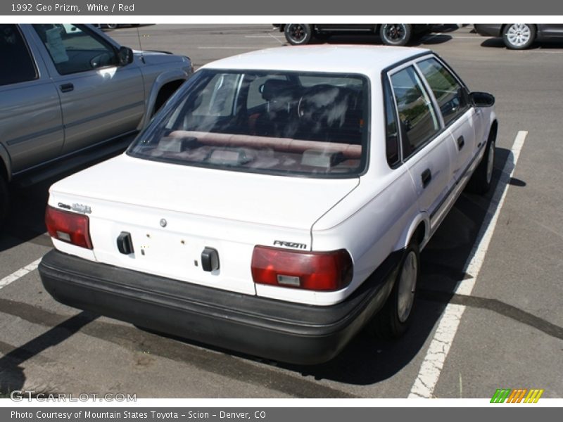 White / Red 1992 Geo Prizm