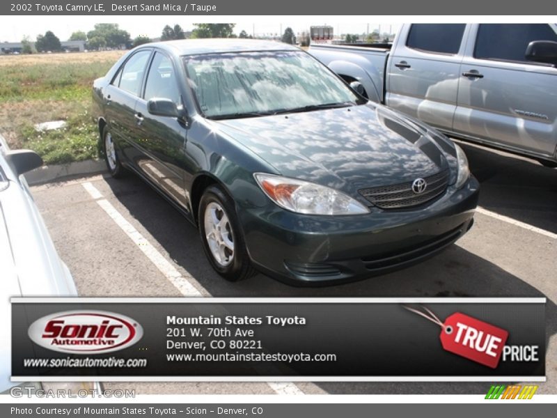 Desert Sand Mica / Taupe 2002 Toyota Camry LE