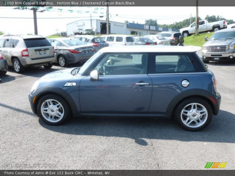 Horizon Blue / Checkered Carbon Black/Black 2009 Mini Cooper S Hardtop
