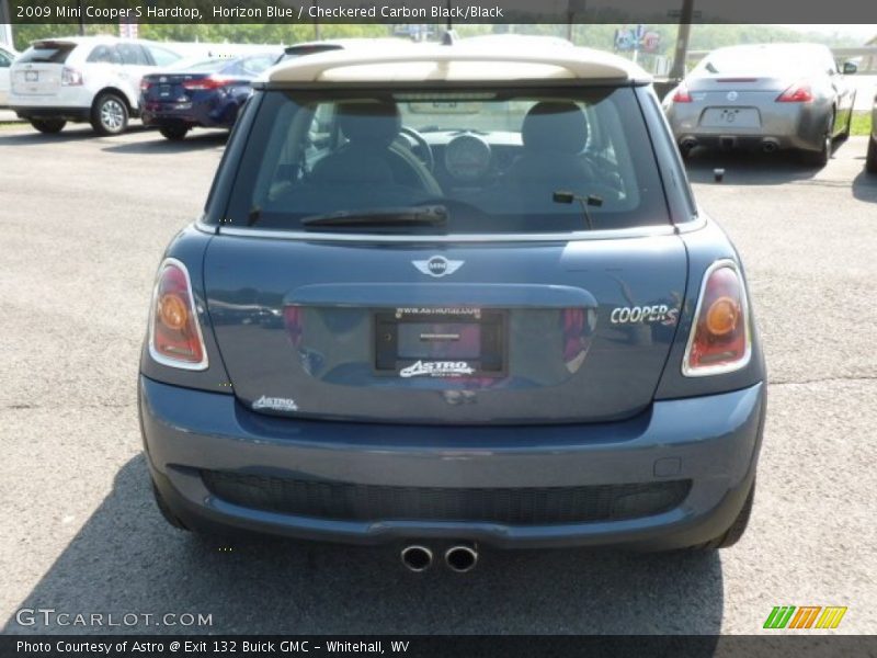 Horizon Blue / Checkered Carbon Black/Black 2009 Mini Cooper S Hardtop