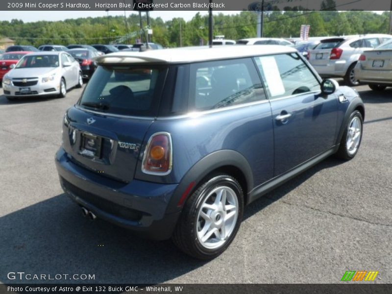 Horizon Blue / Checkered Carbon Black/Black 2009 Mini Cooper S Hardtop