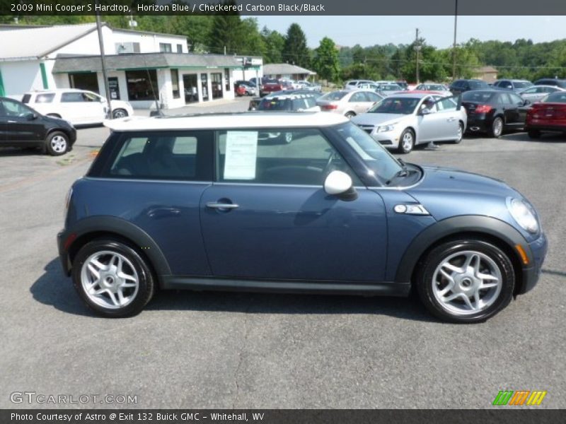 Horizon Blue / Checkered Carbon Black/Black 2009 Mini Cooper S Hardtop