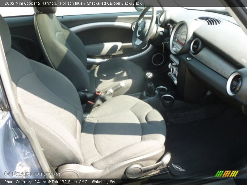 Horizon Blue / Checkered Carbon Black/Black 2009 Mini Cooper S Hardtop