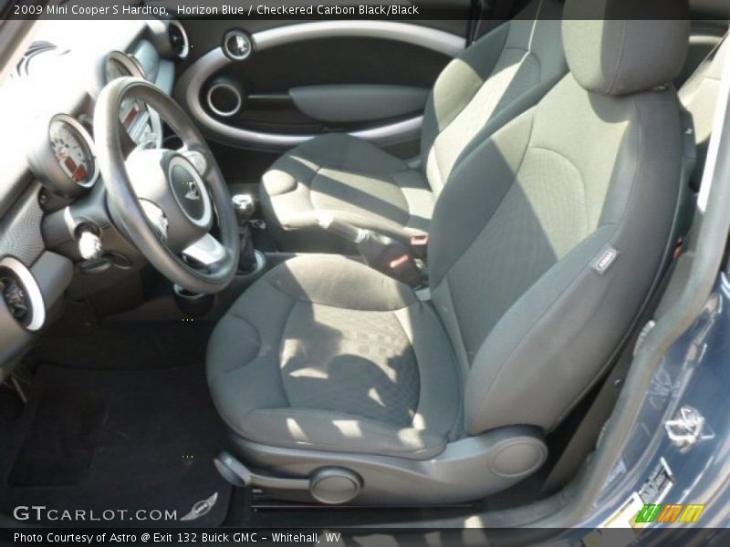 Horizon Blue / Checkered Carbon Black/Black 2009 Mini Cooper S Hardtop