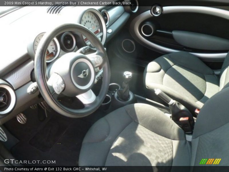 Horizon Blue / Checkered Carbon Black/Black 2009 Mini Cooper S Hardtop
