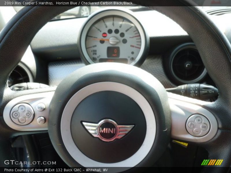 Horizon Blue / Checkered Carbon Black/Black 2009 Mini Cooper S Hardtop
