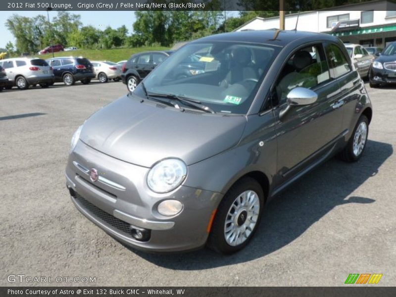 Grigio (Grey) / Pelle Nera/Nera (Black/Black) 2012 Fiat 500 Lounge